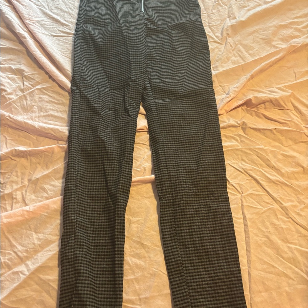 Women  Black Checkered Pants